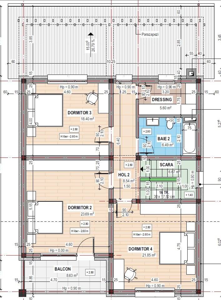 Casa de locuit in regim de inaltime P+M