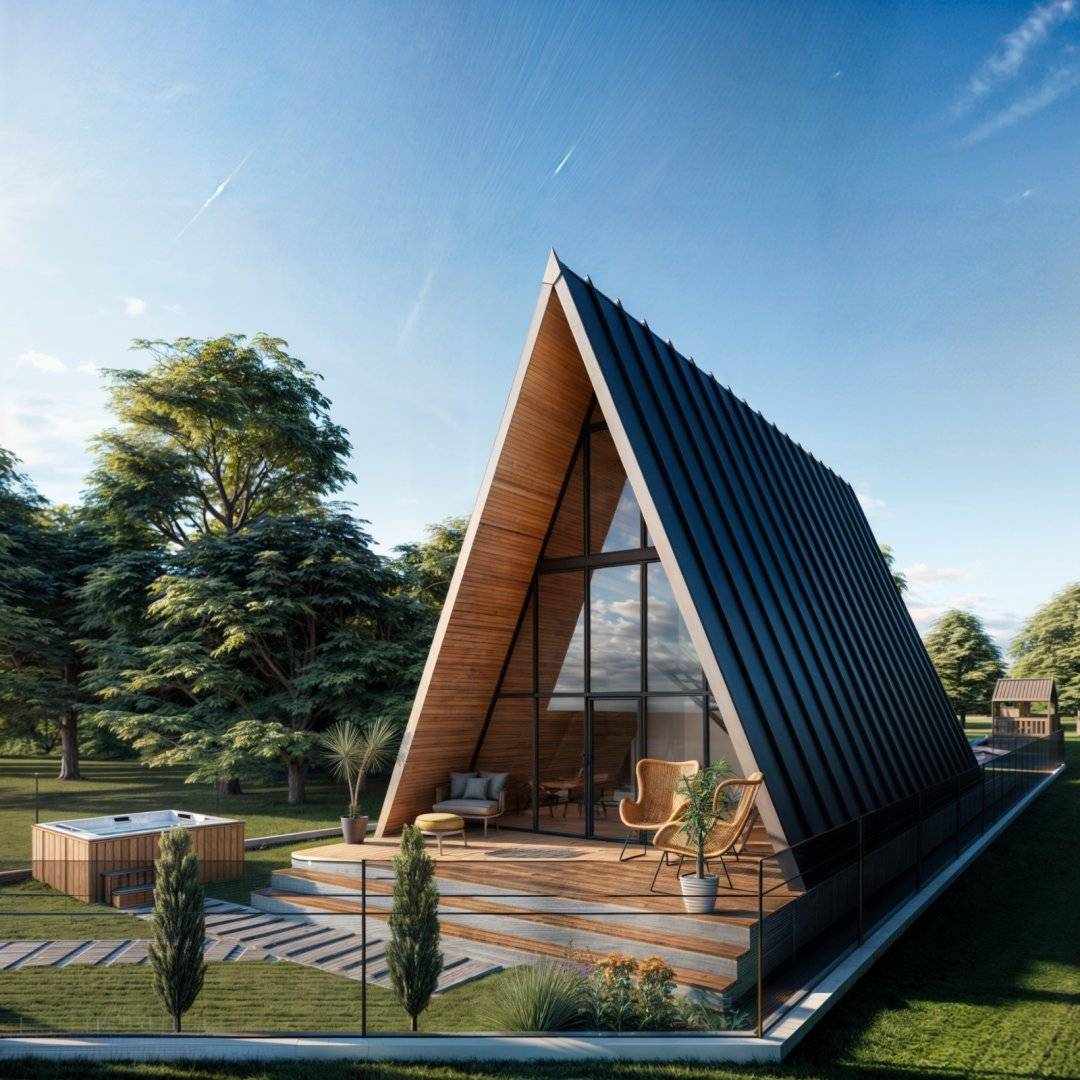 Casă de locuit tip A-Frame în regim de înălțime P+M