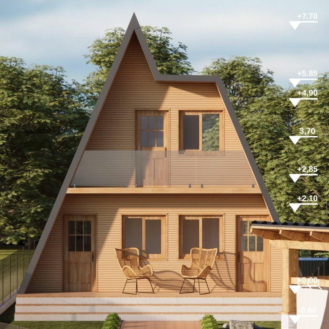 Casă de locuit tip A-Frame în regim de înălțime P+M