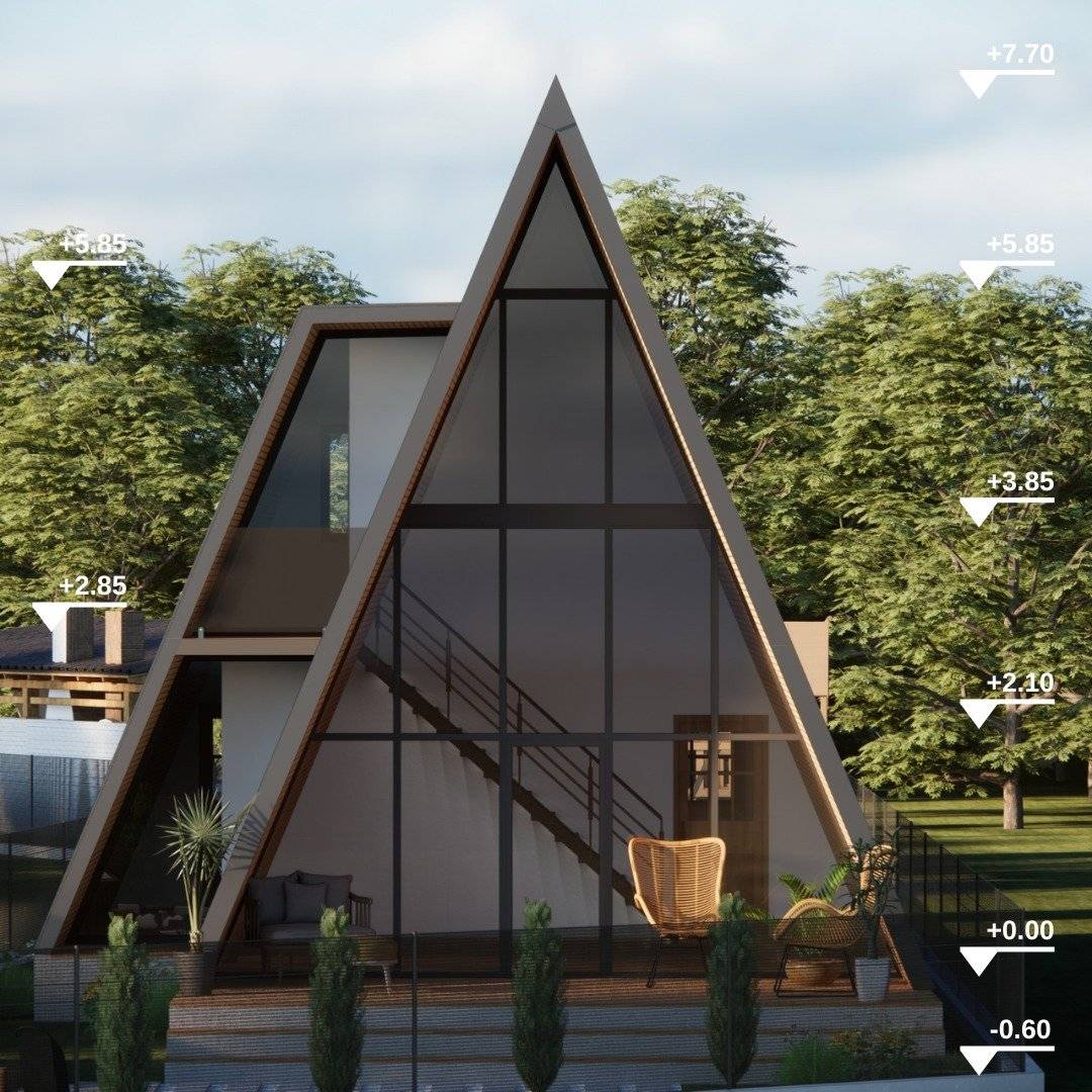 Casă de locuit tip A-Frame în regim de înălțime P+M
